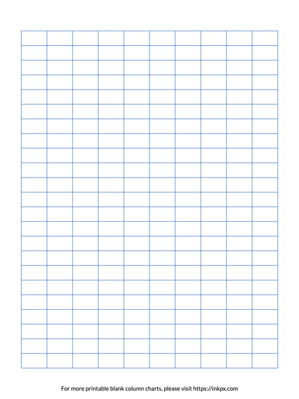 Printable Colored Blank 10-Column Char Template