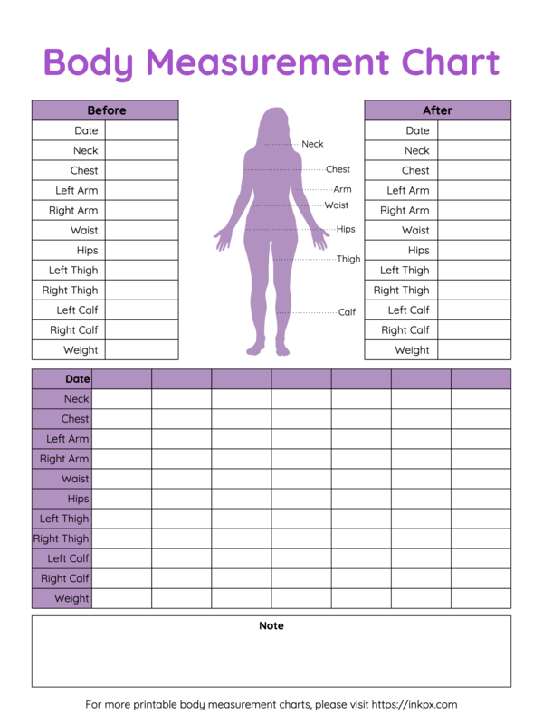 How to Use a Body Measurement Chart + Printable for Men & Women  Body  measurement chart, Body measurements chart printable, Body measurements