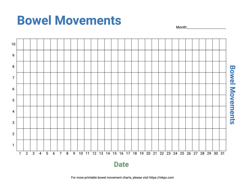 Free Printable Colorful Simple Bowel Movement Tracker · InkPx for Free Printable Bowel Movement Chart
