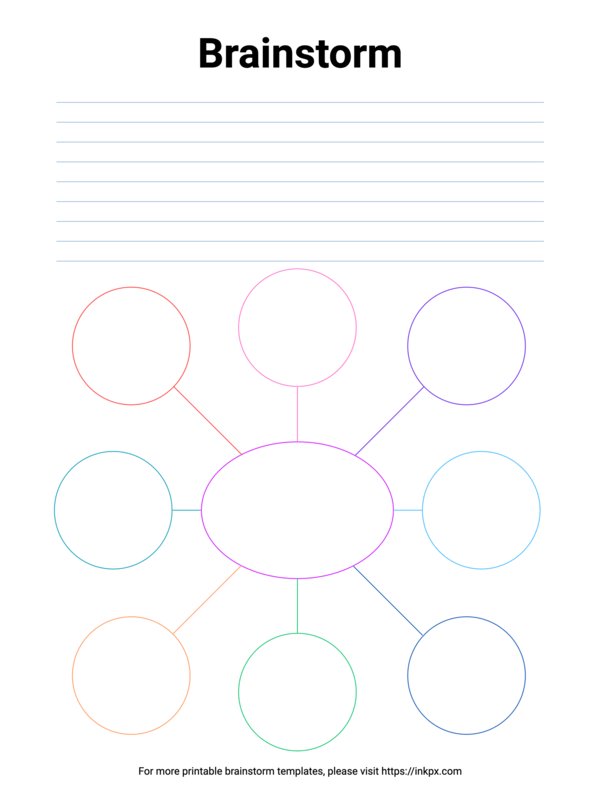 Free Printable Colorful Minimalist Brainstorm Template
