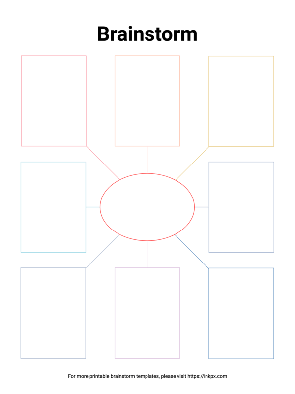 Free Printable Colorful Brainstorm Template