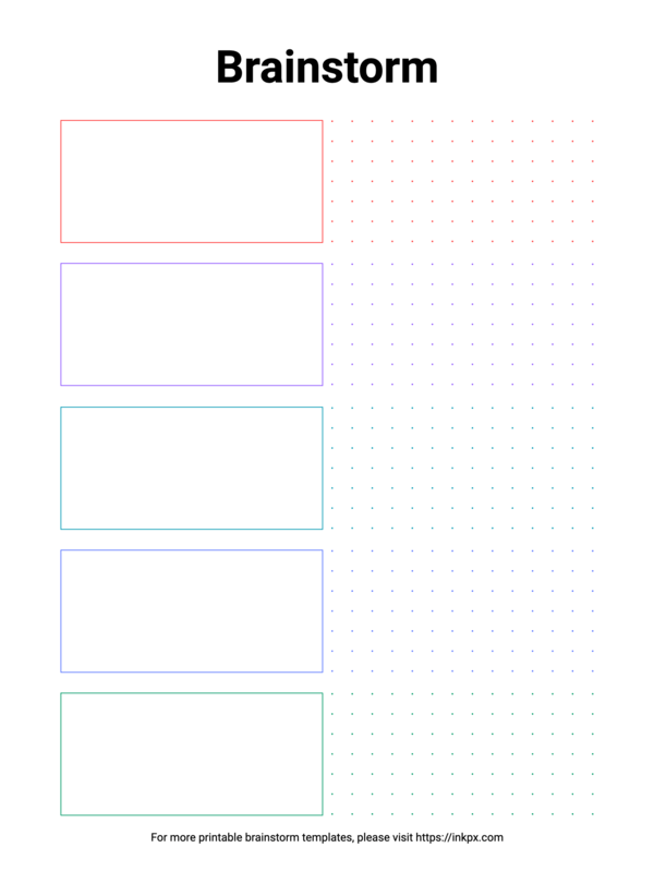 Free Printable Colorful Clean Brainstrom Sheet