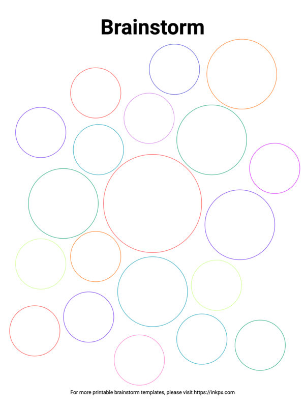 Free Printable Random Colorful Circles Brainstorm Template
