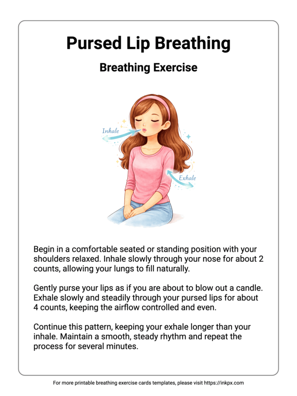 Free Printable Pursed Lip Breathing Exercise