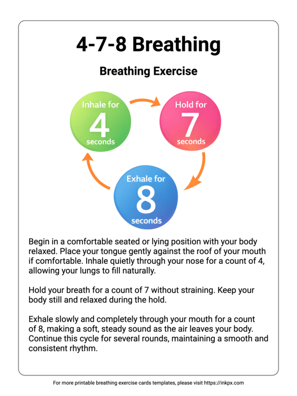 Free Printable 4-7-8 Breathing Exercise