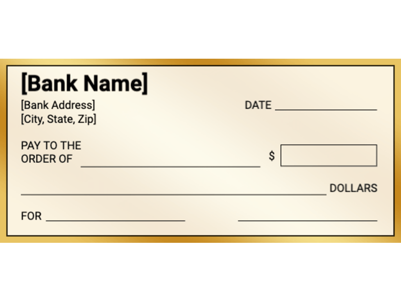 Free Printable and Editable Golden Background Check Template