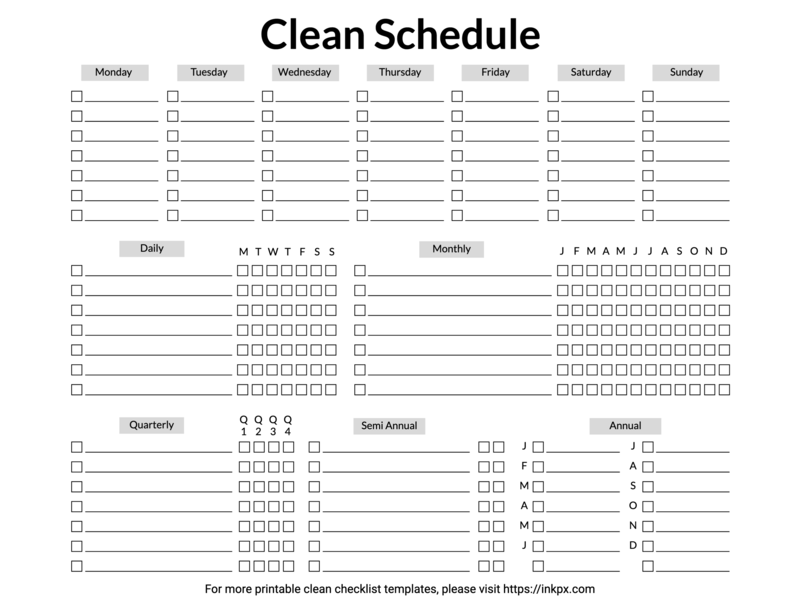 Editable Blank Simple Clean Schedule Template