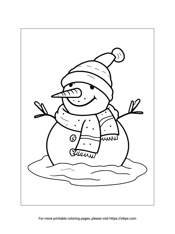 Printable Snowman Coloring Page