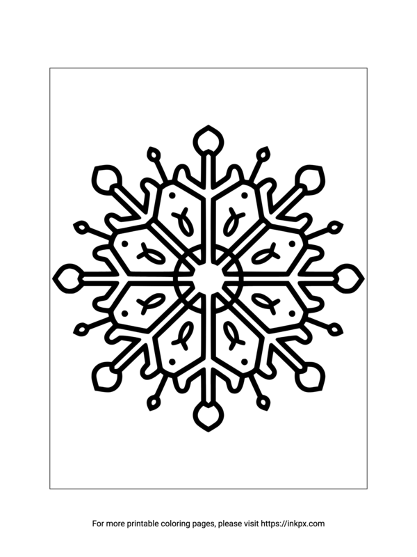 Free Printable Simple Snowflake Coloring Sheet