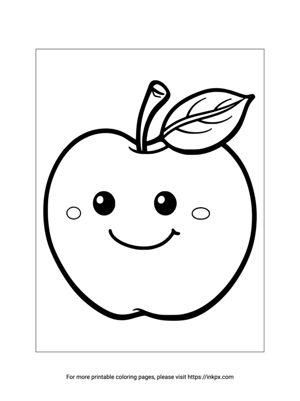 Free Printable Cute Apple Coloring Sheet