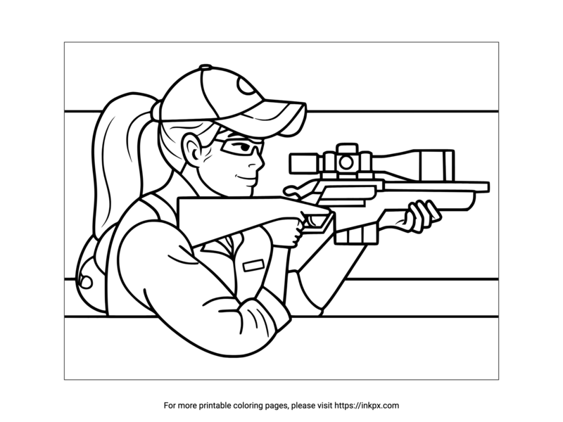 Printable Olympic Shooting Coloring Page