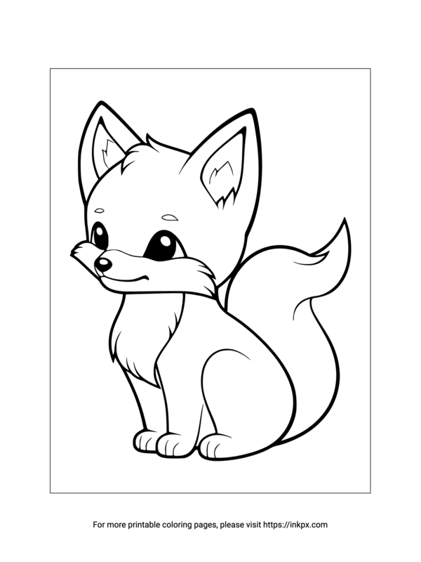 Printable Cartoon Fox Coloring Sheet