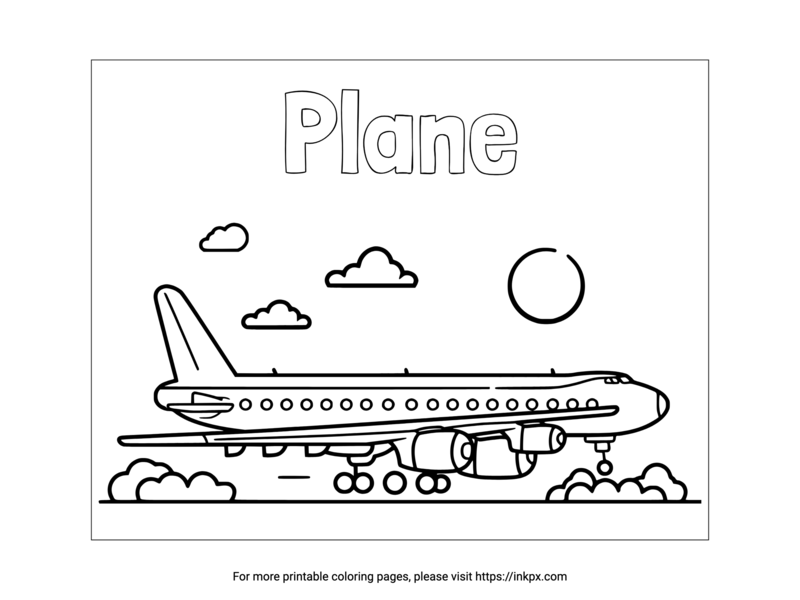 Printable Airplane Coloring Page