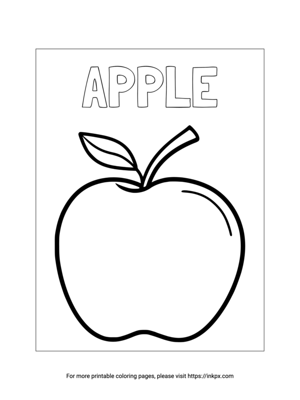 Free Printable An Apple Coloring Page