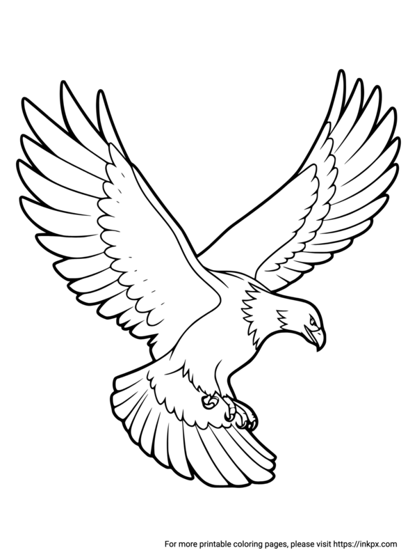 Free Printable Wild Eagle Coloring Page