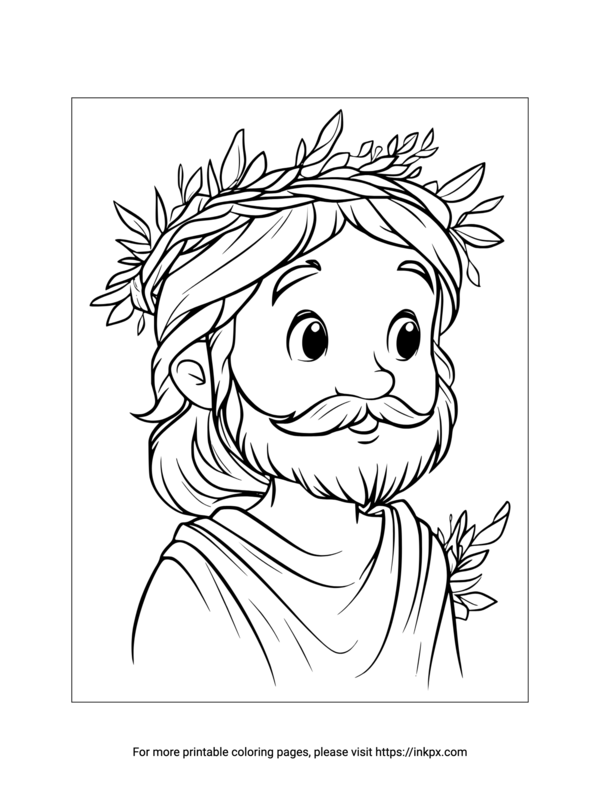 Free Printable Cute Jesus Coloring Page