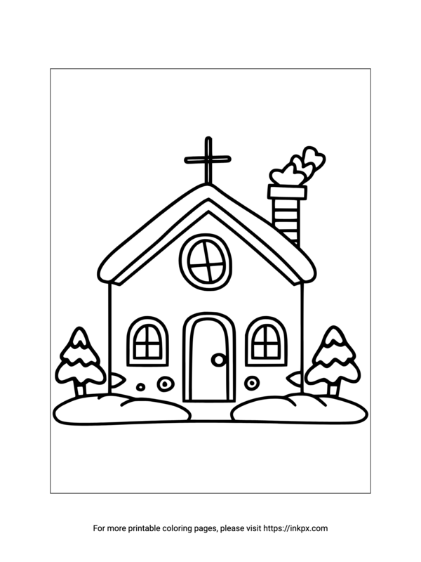 Free Printable Small Gingerbread House Coloring Page