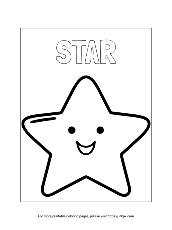 Free Printable Cute Star Coloring Page