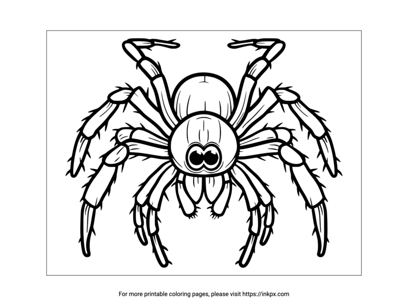 Free Printable Scary Spider Coloring Page