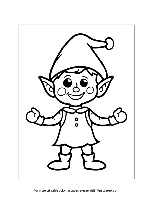 Printable Christmas Elf Coloring Sheet