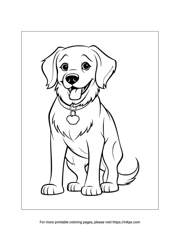 Printable Golden Retriever Coloring Page