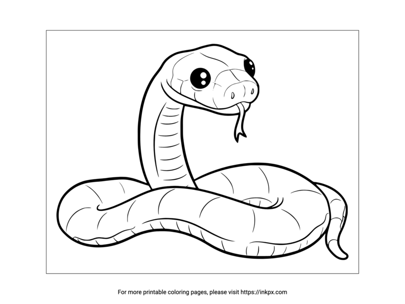 Free Printable Simple Snake Coloring Sheet