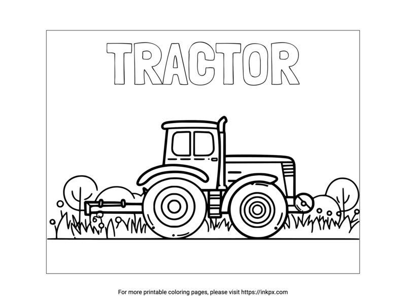 Free Printable Easy Tractor Coloring Sheet