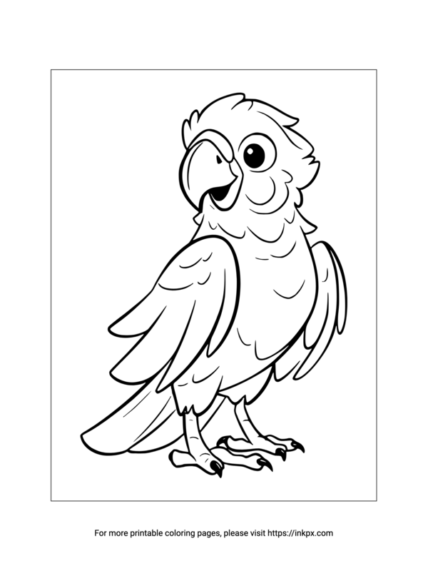 Printable Parrot Coloring Page