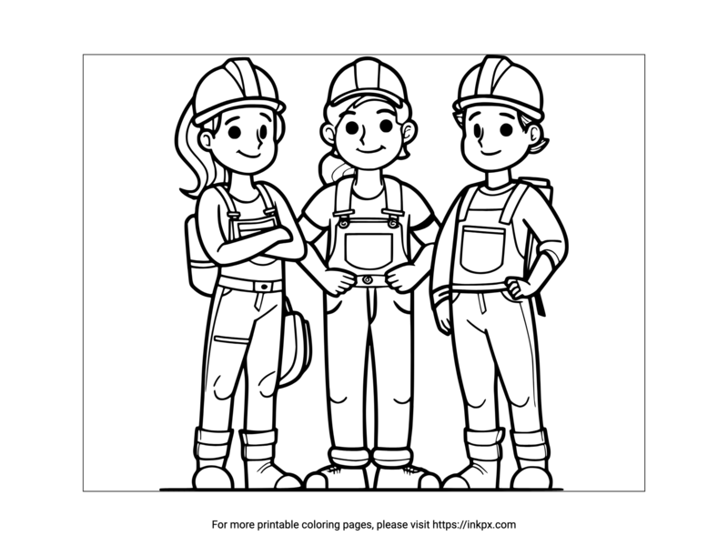 Free Printable Woman Workers Coloring Page