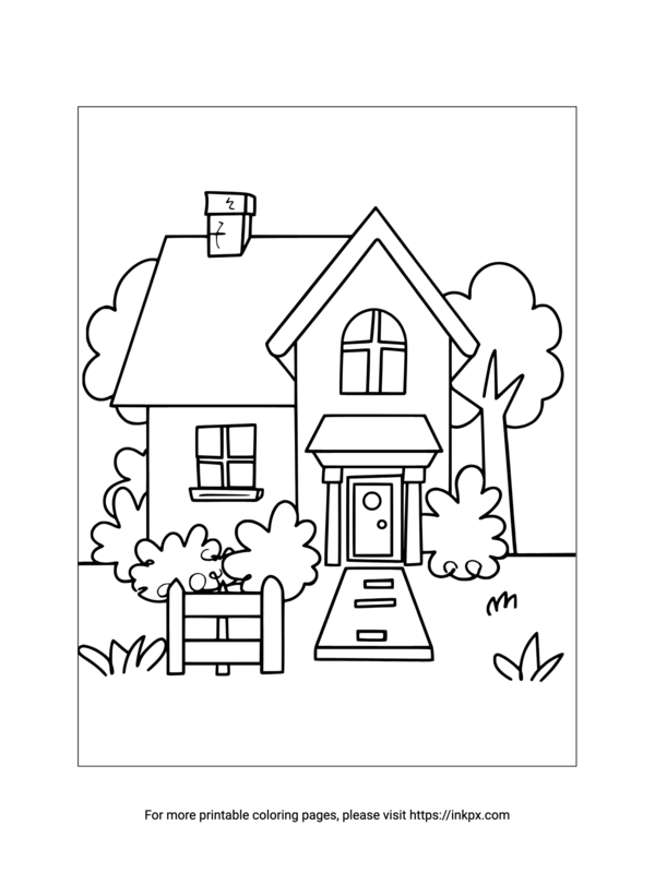 Free Printable Old House Coloring Sheet
