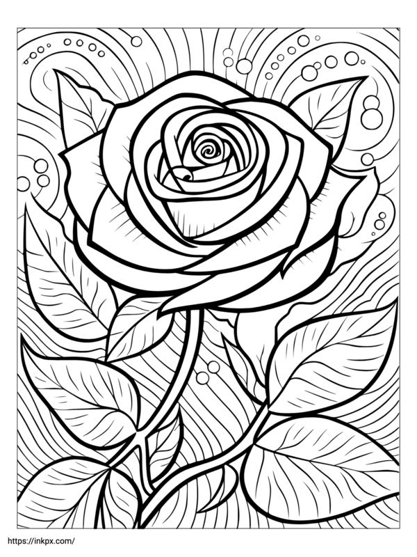 Free Printable Rose Coloring Page