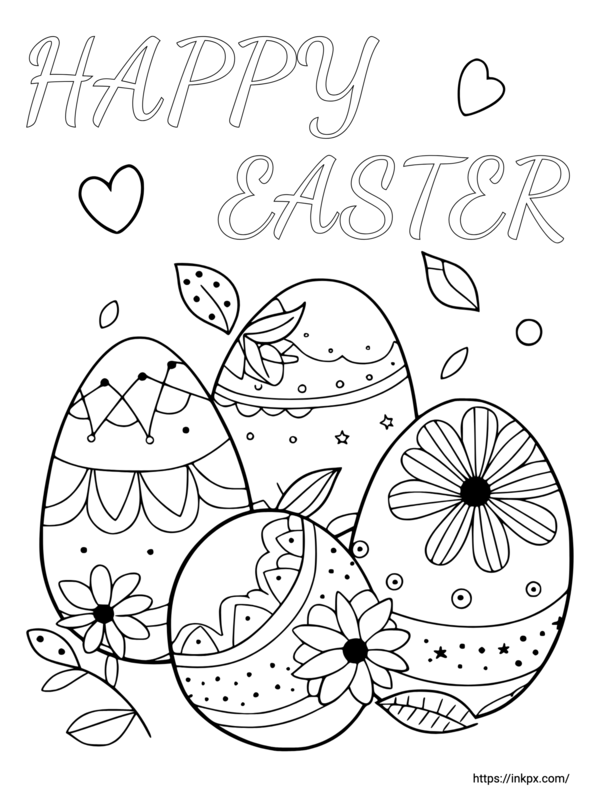 Free Printable Happy Easter Coloring Page Inkpx