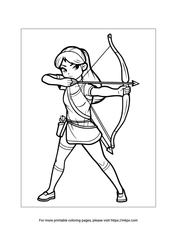 Printable Archery Coloring Page