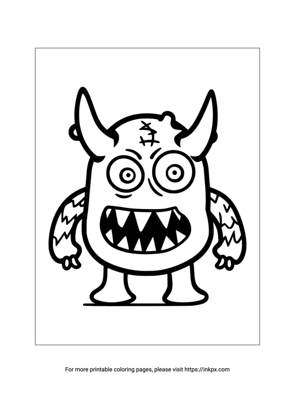 Free Printable Easy Monster Coloring Sheet