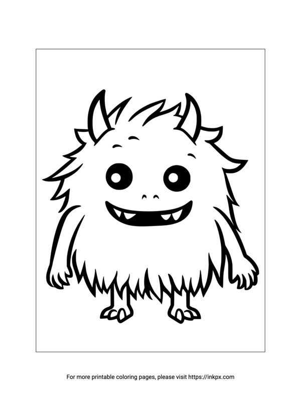 Free Printable Cartoon Monster Coloring Page