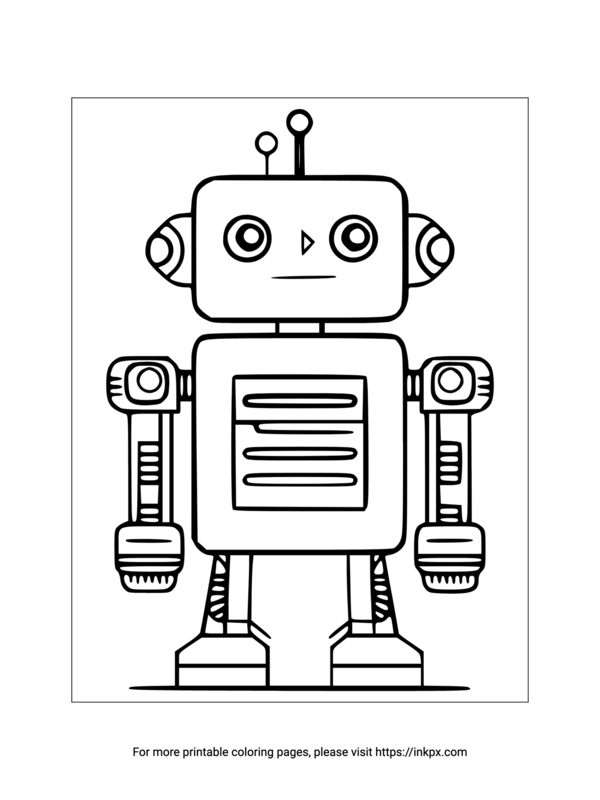 Free Printable Basic Robot Coloring Sheet