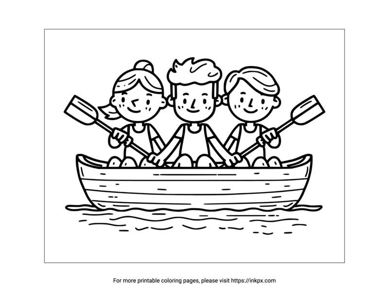 Printable Rowing Coloring Page