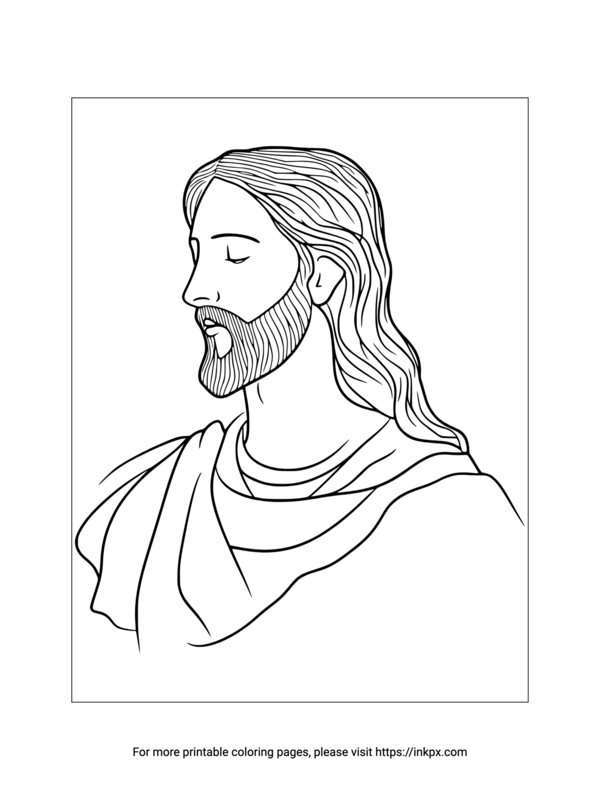 Free Printable Jesus Portrait Coloring Sheet