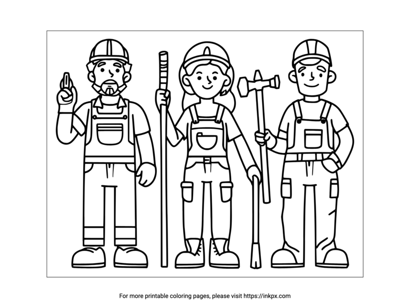 Printable Labor and Equipment Coloring Page