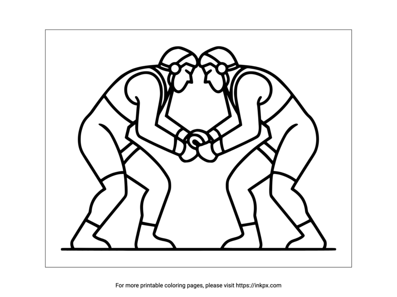 Printable Olympic Wrestling Coloring Sheet