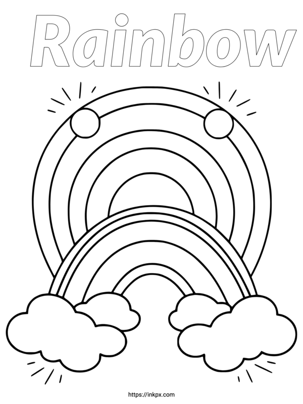 Free Printable Double Rainbow Coloring Page · InkPx