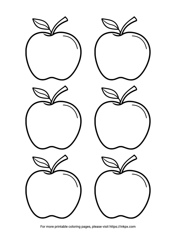 Free Printable Sextuple Apples Coloring Page