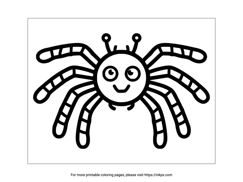 Free Printable Cute Spider Coloring Page