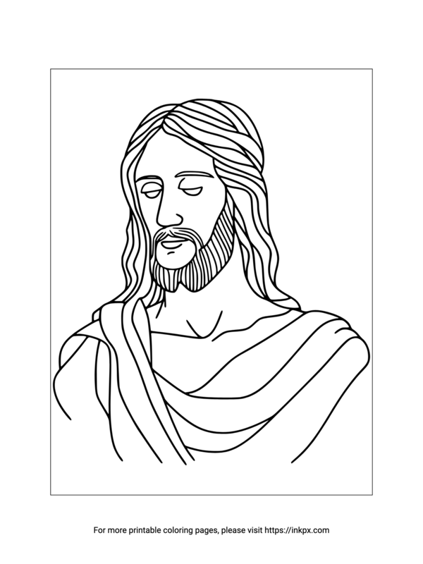 Free Printable Simple Jesus Coloring Sheet