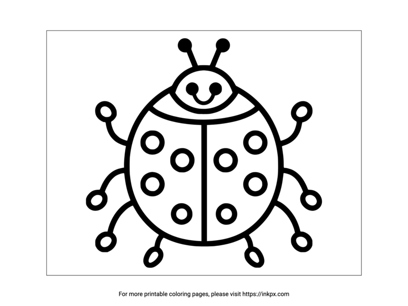 Free Printable Simple Ladybug Coloring Page