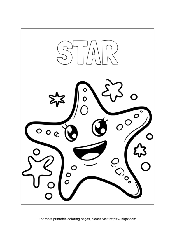 Free Printable Happy Star Coloring Sheet