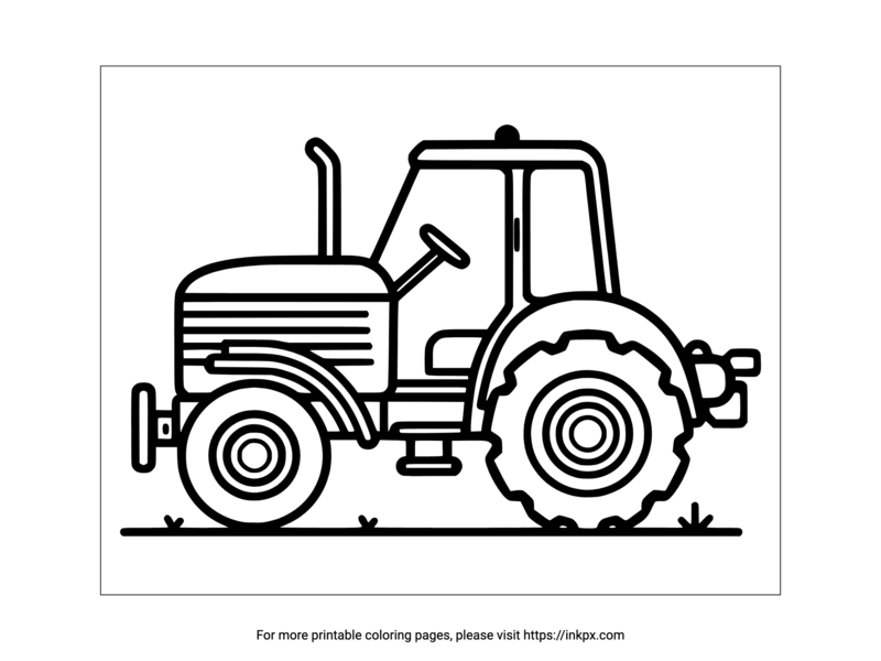 Free Printable Simple Tractor Coloring Sheet