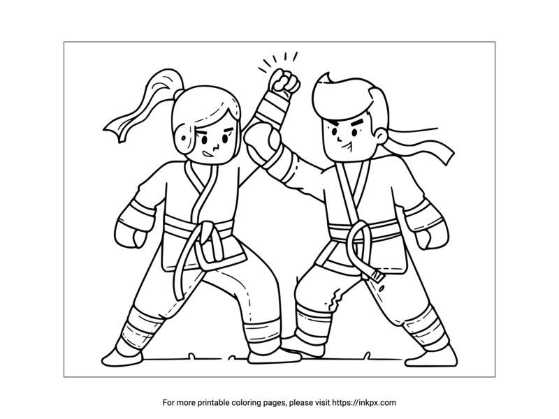 Printable Olympic Taekwondo Coloring Sheet