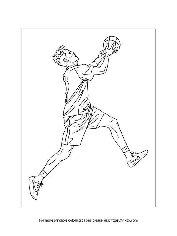 Printable Sports Player Coloring Page