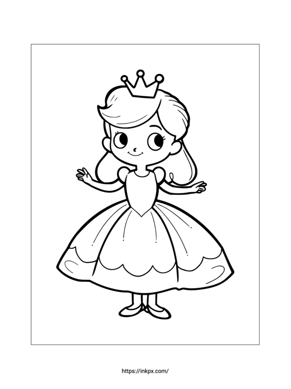 Printable Classic Princess Coloring Page